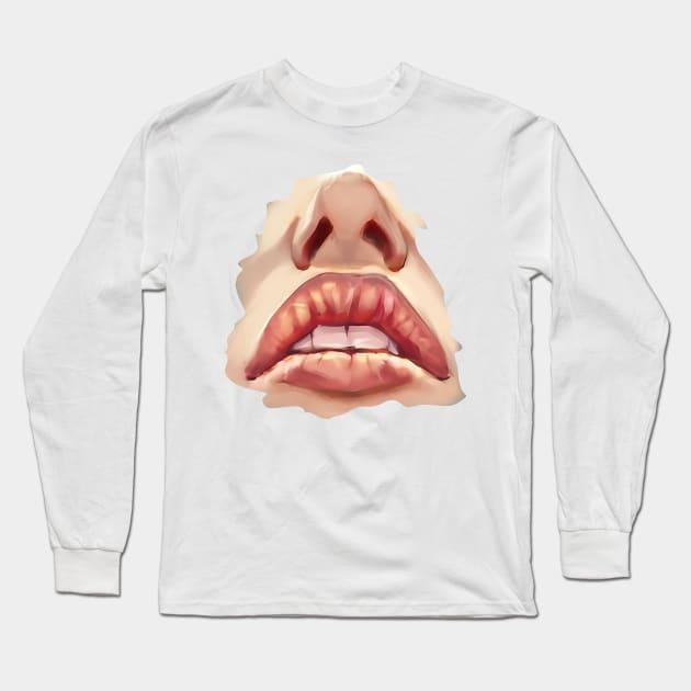 DRAWIN LIPS TUTORIAL 1 Long Sleeve T-Shirt by BibirNDower77